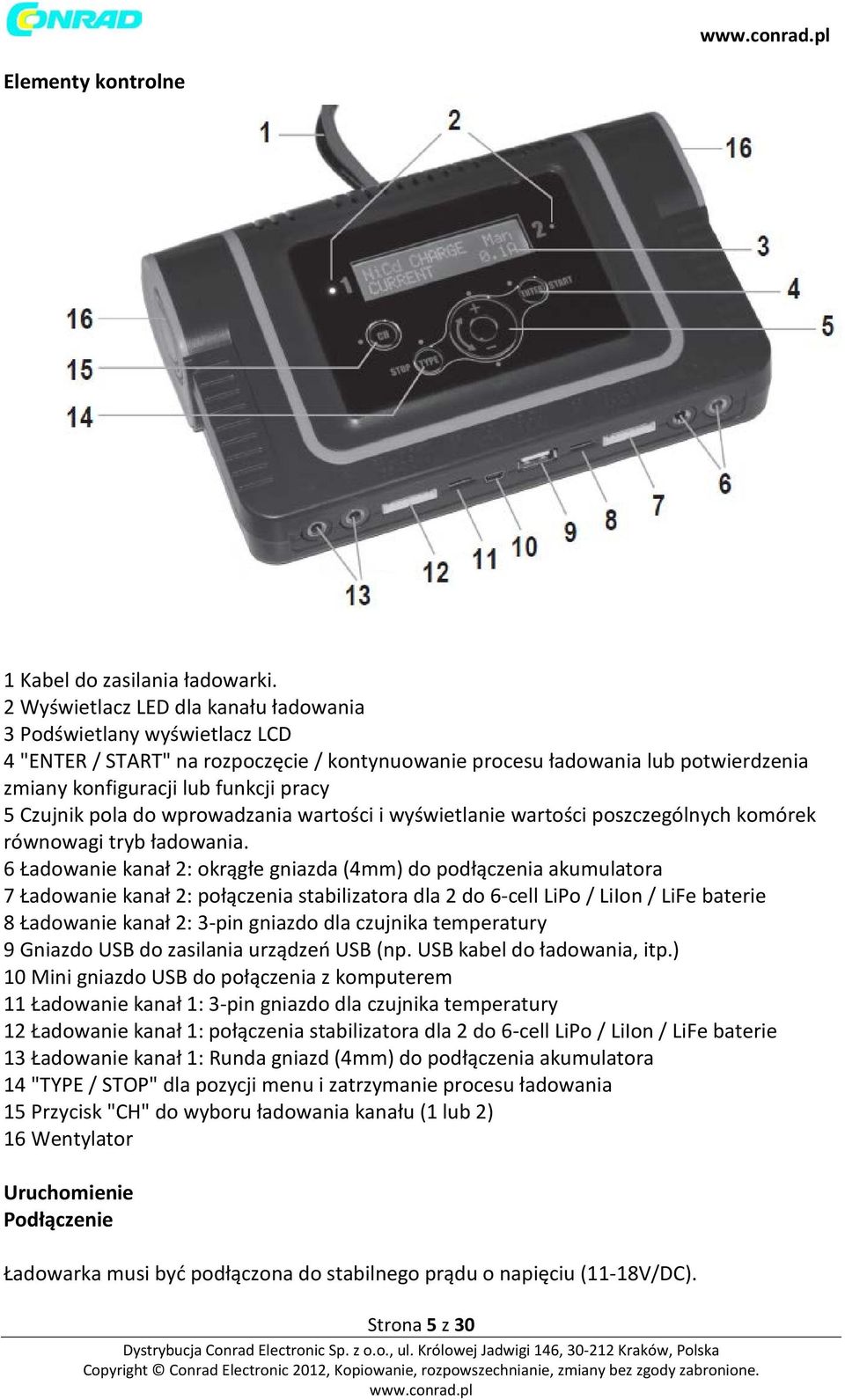 Czujnik pola do wprowadzania wartości i wyświetlanie wartości poszczególnych komórek równowagi tryb ładowania.
