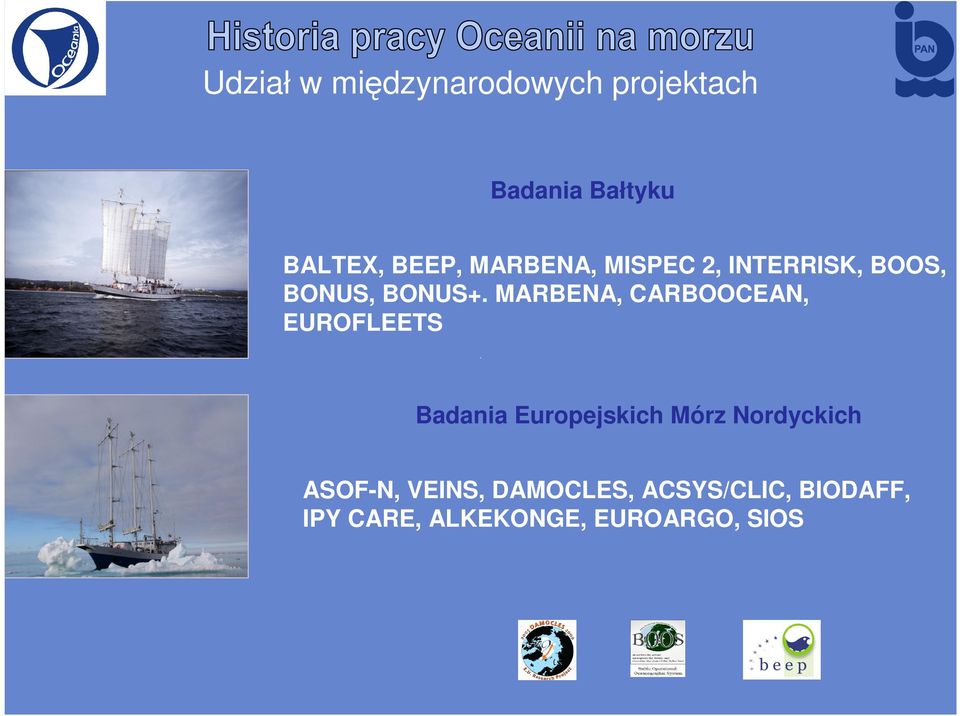 MARBENA, CARBOOCEAN, EUROFLEETS Badania Europejskich Mórz