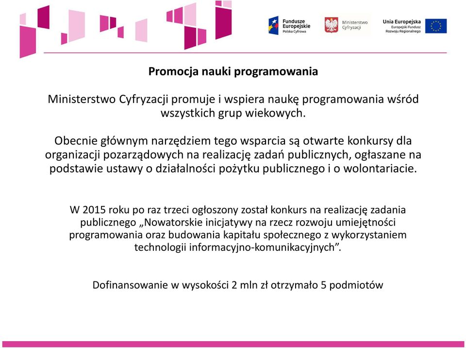 działalności pożytku publicznego i o wolontariacie.