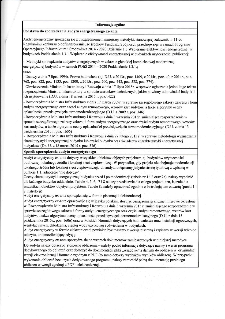 Wspieranie efektywnoci energetyczrej w budyrkach Poddziaanie 1.3.