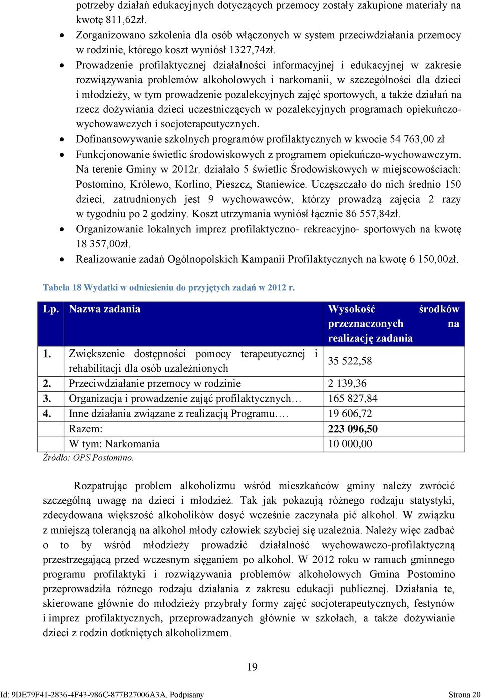 Prowadzenie profilaktycznej działalności informacyjnej i edukacyjnej w zakresie rozwiązywania problemów alkoholowych i narkomanii, w szczególności dla dzieci i młodzieży, w tym prowadzenie