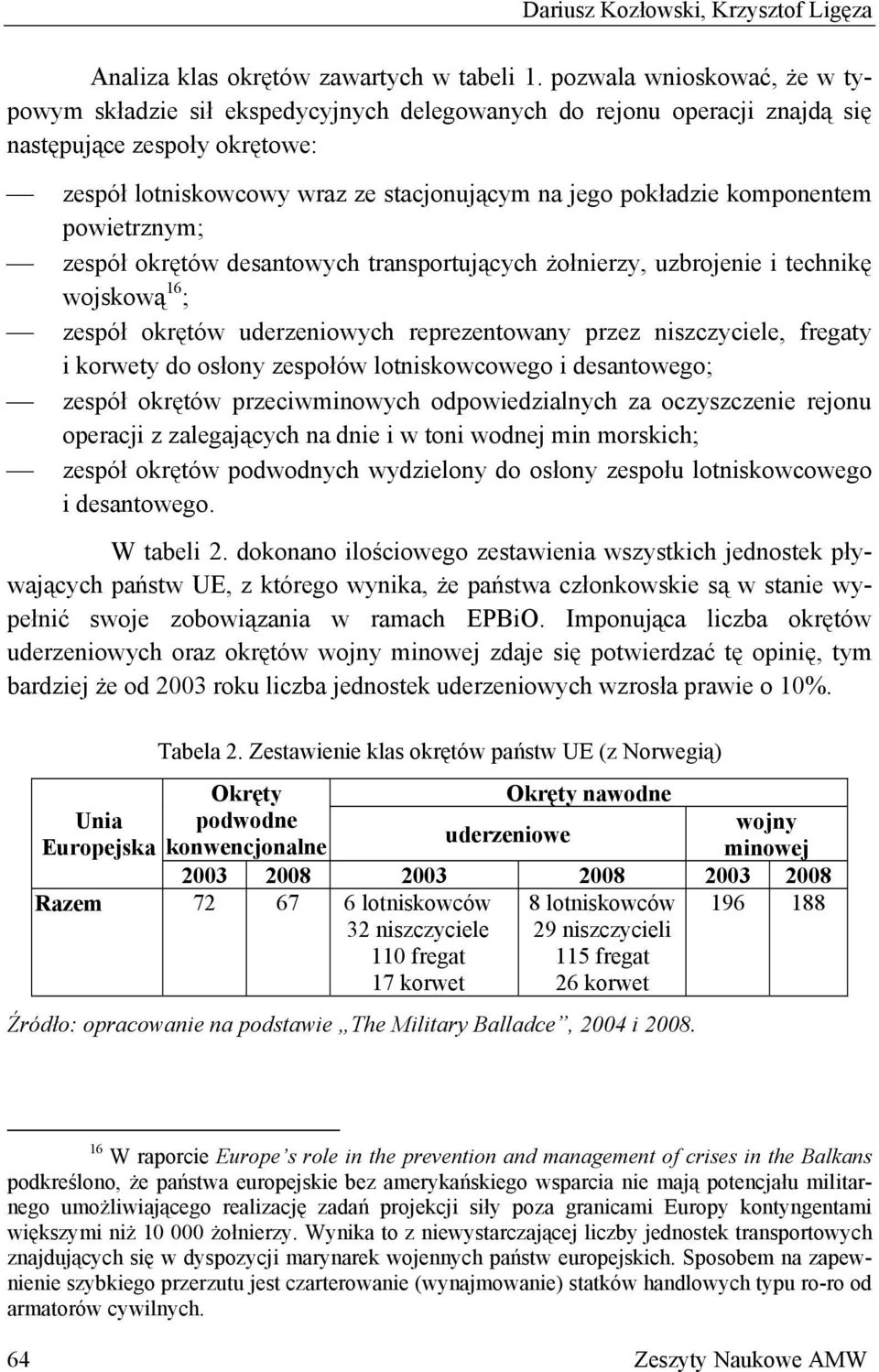 komponentem powietrznym; zespół okrętów desantowych transportujących żołnierzy, uzbrojenie i technikę wojskową 16 ; zespół okrętów uderzeniowych reprezentowany przez niszczyciele, fregaty i korwety