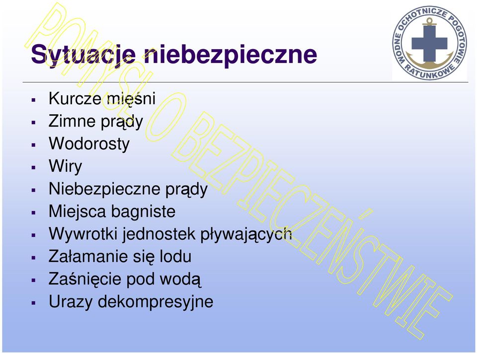 Miejsca bagniste Wywrotki jednostek pływających