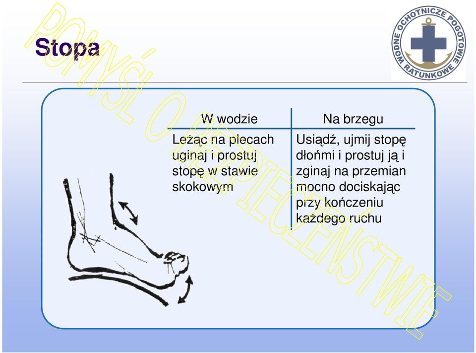 Usiądź, ujmij stopę dłońmi i prostuj ją i