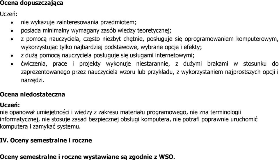 dużymi brakami w stosunku do zaprezentowanego przez nauczyciela wzoru lub przykładu, z wykorzystaniem najprostszych opcji i narzędzi.