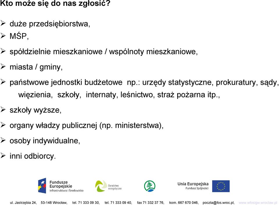 gminy, państwowe jednostki budżetowe np.