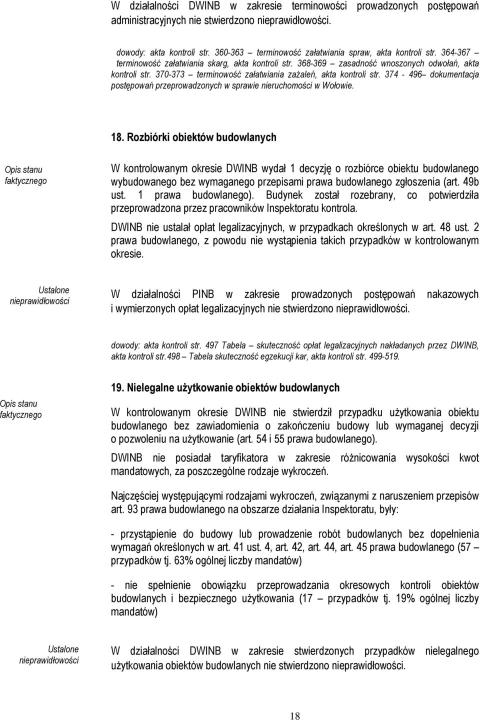 374-496 dokumentacja postępowań przeprowadzonych w sprawie nieruchomości w Wołowie. 18.