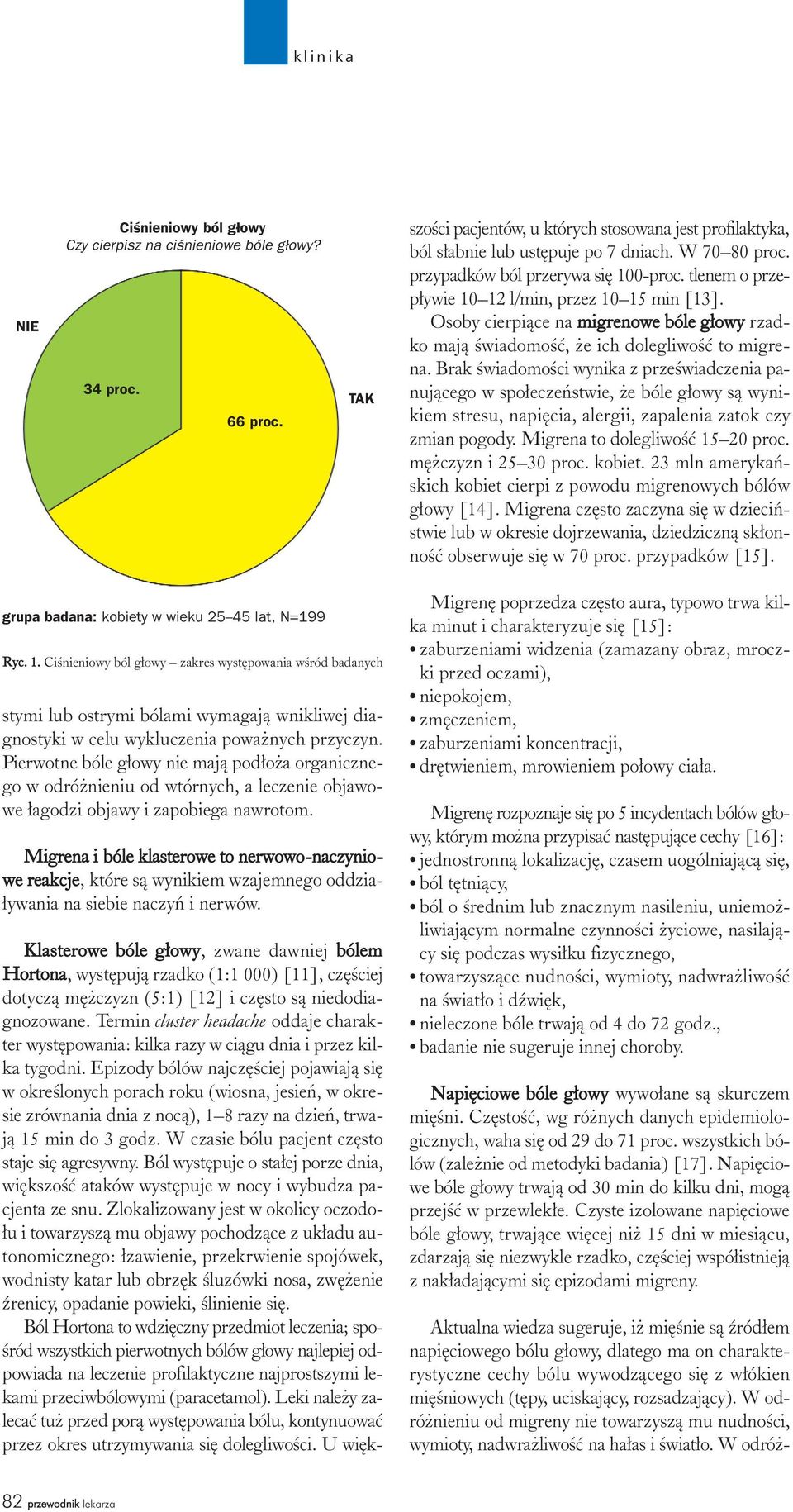 Brak œwiadomoœci wynika z przeœwiadczenia panuj¹cego w spo³eczeñstwie, e bóle g³owy s¹ wynikiem stresu, napiêcia, alergii, zapalenia zatok czy zmian pogody. Migrena to dolegliwoœæ 15 20 proc.