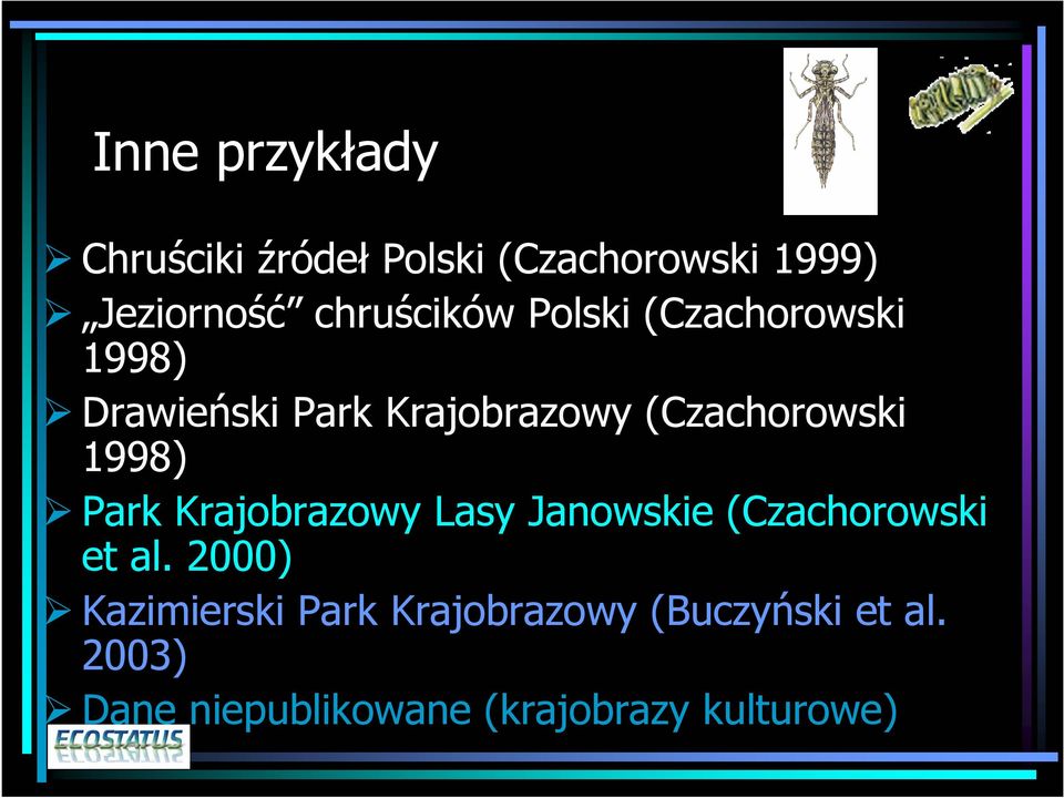 (Czachorowski 1998) Park Krajobrazowy Lasy Janowskie (Czachorowski et al.
