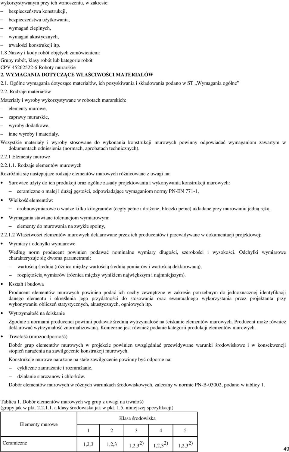 Ogólne wymagania dotyczące materiałów, ich pozyskiwania i składowania podano w ST Wymagania ogólne 2.