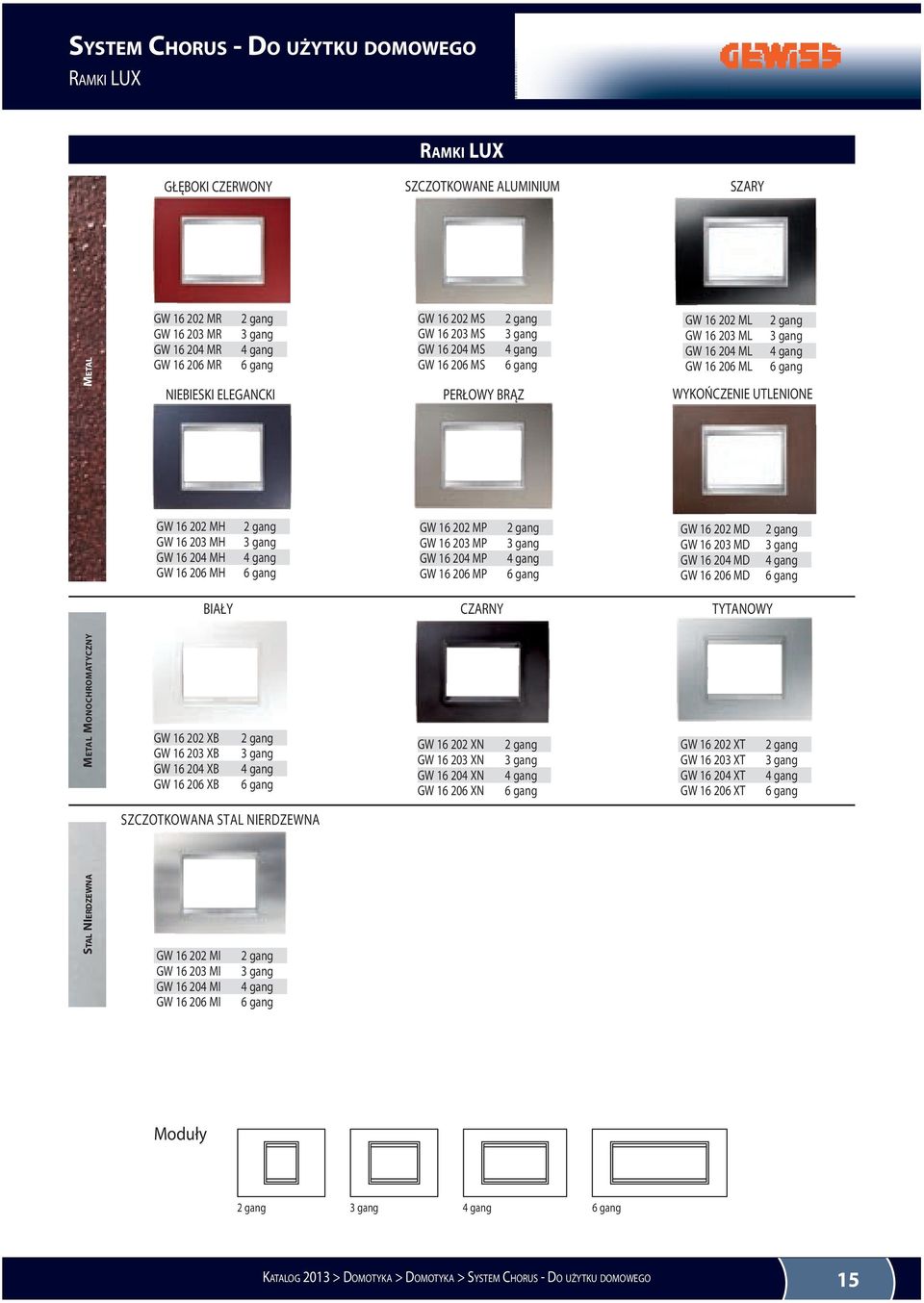 16 202 MS 2 gang GW 16 203 MS 3 gang GW 16 204 MS 4 gang GW 16 206 MS 6 gang PERŁOWY BRĄZ GW 16 202 MP 2 gang GW 16 203 MP 3 gang GW 16 204 MP 4 gang GW 16 206 MP 6 gang CZARNY GW 16 202 XN 2 gang GW