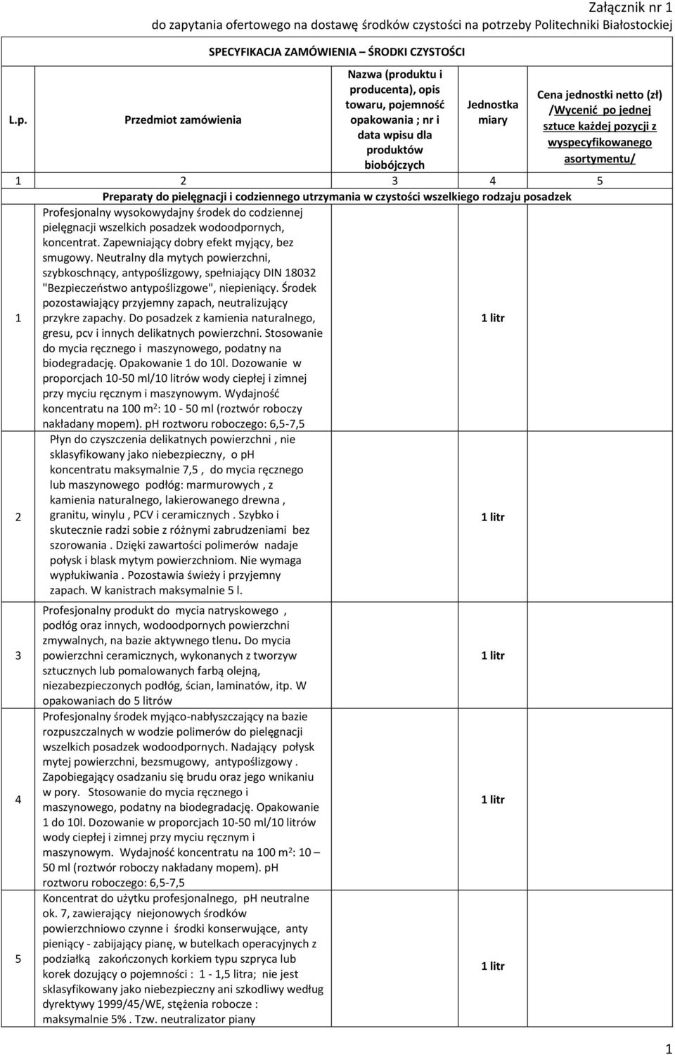 rodzaju posadzek Profesjonalny wysokowydajny środek do codziennej pielęgnacji wszelkich posadzek wodoodpornych, koncentrat. Zapewniający dobry efekt myjący, bez smugowy.