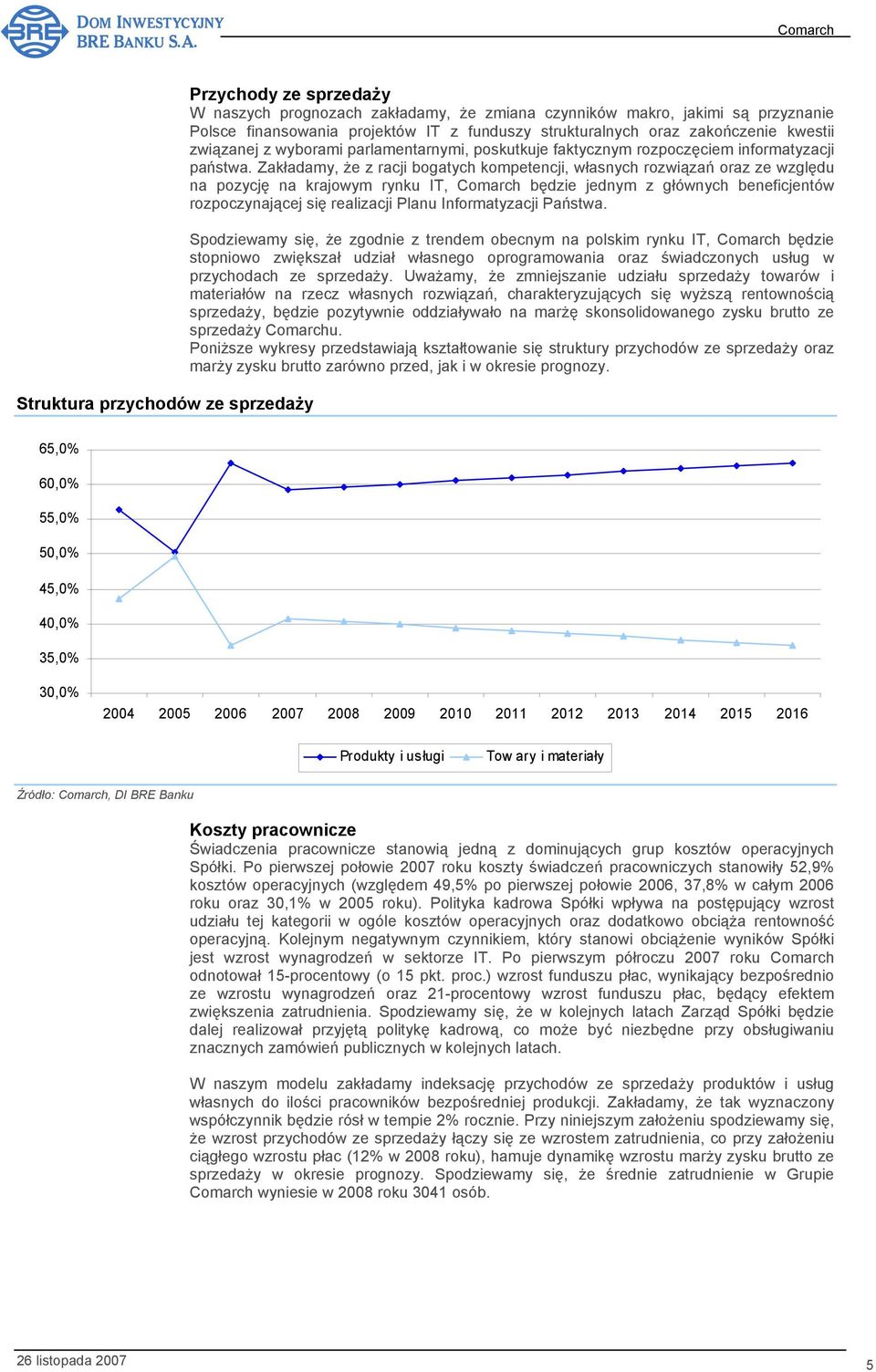 Zakładamy, że z racji bogatych kompetencji, własnych rozwiązań oraz ze względu na pozycję na krajowym rynku IT, będzie jednym z głównych beneficjentów rozpoczynającej się realizacji Planu