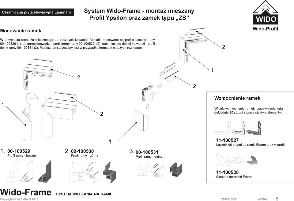 Montaż ten stosowany jest w przypadku formatek o dużych rozmiarach.