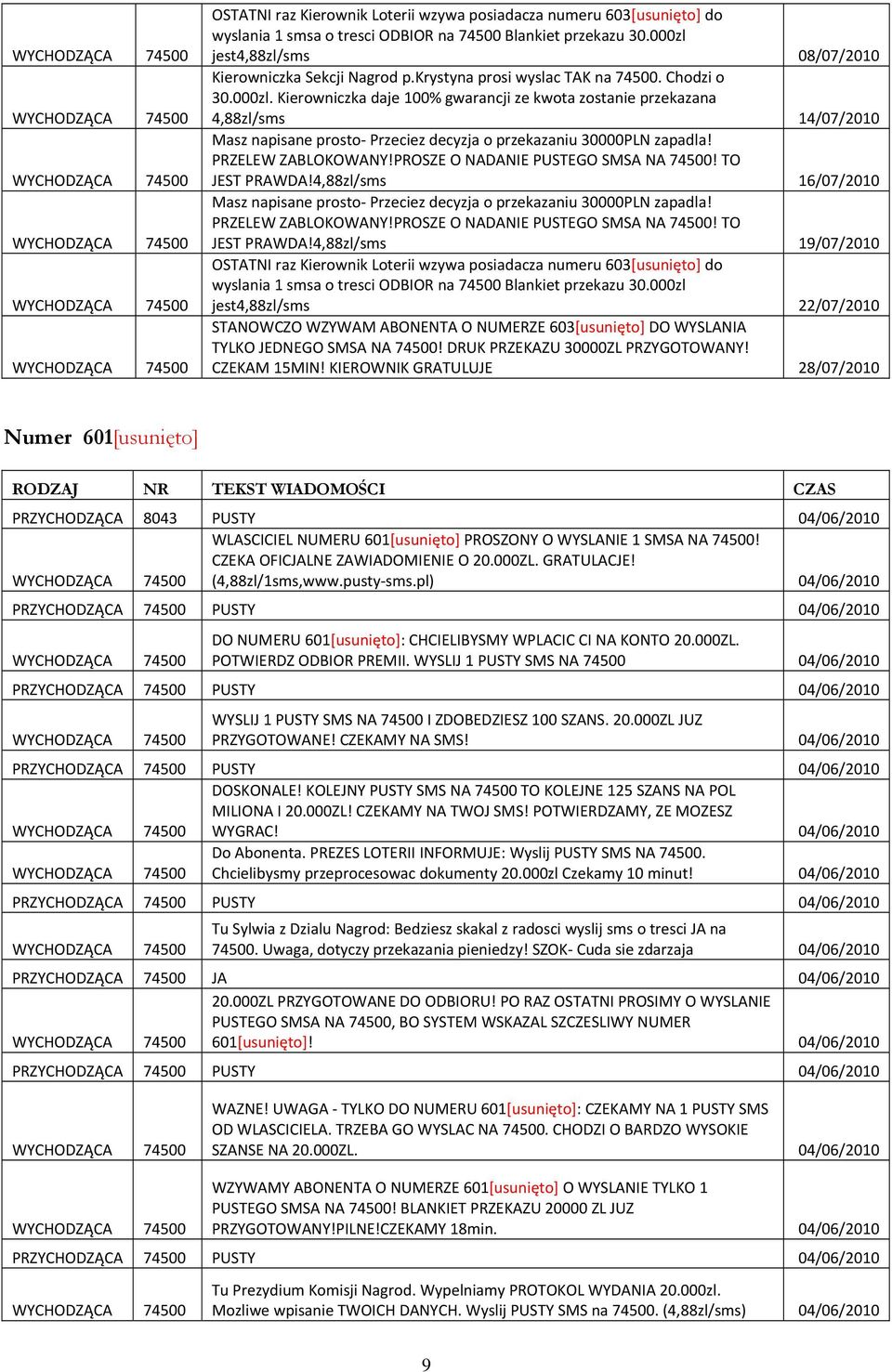 Kierowniczka daje 100% gwarancji ze kwota zostanie przekazana 4,88zl/sms 14/07/2010 Masz napisane prosto Przeciez decyzja o przekazaniu 30000PLN zapadla! PRZELEW ZABLOKOWANY!