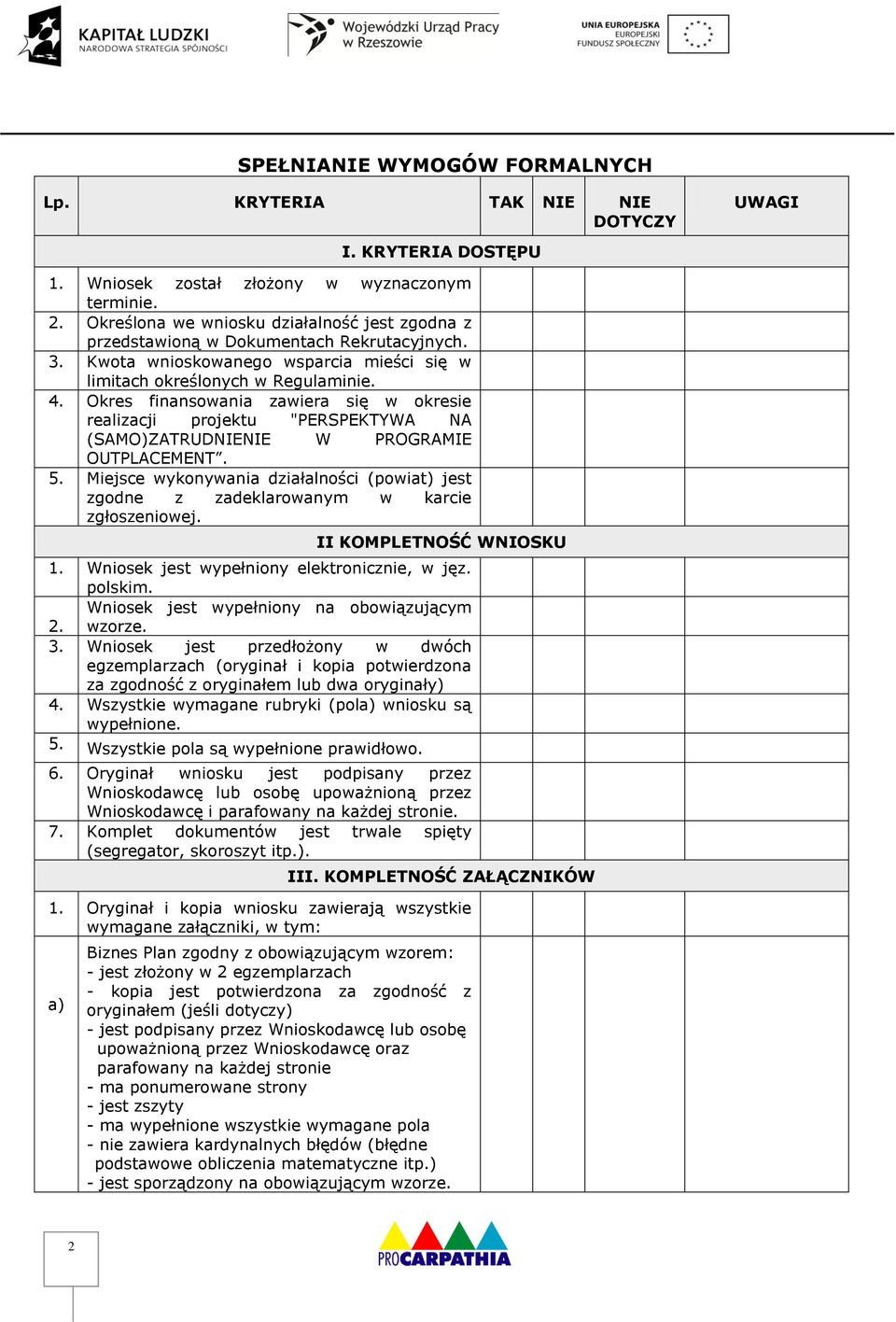 Okres finansowania zawiera się w okresie realizacji projektu "PERSPEKTYWA NA (SAMO)ZATRUDNIENIE W PROGRAMIE OUTPLACEMENT. 5.