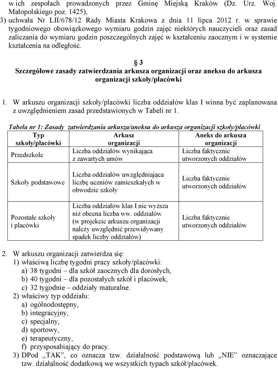 odległość. 3 Szczegółowe zasady zatwierdzania arkusza organizacji oraz aneksu do arkusza organizacji szkoły/placówki 1.