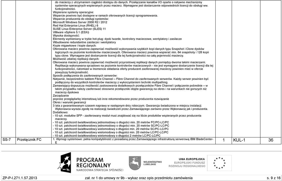 Wsparcie producenta do obsługi systemów: Microsoft Windows Server 2008 R2 / 2012 Red Hat Enterprise Linux (RHEL) 6 SUSE Linux Enterprise Server (SLES) 11 VMware vsphere 5.