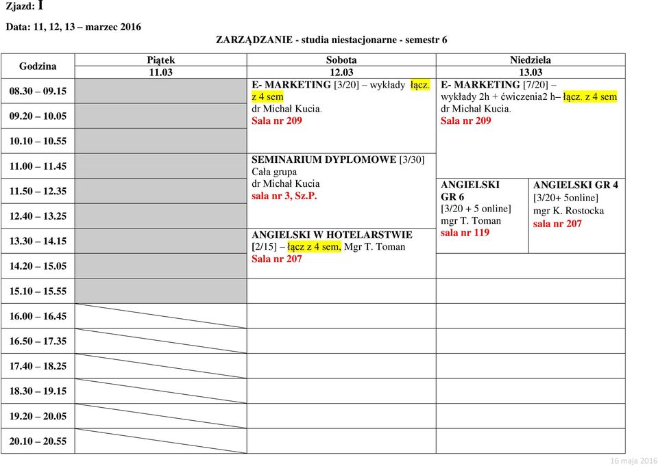 Sala nr 209 E- MARKETING [7/20] wykłady 2h + ćwiczenia2 h łącz. z 4 sem.