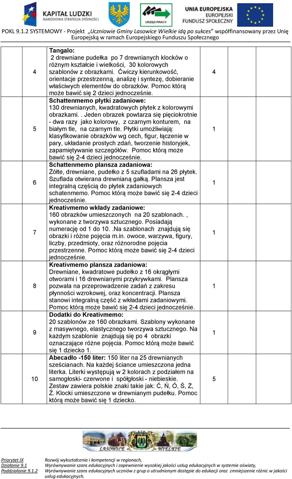 kolorowych szablonów z obrazkami. Ćwiczy kierunkowość, orientacje przestrzenną, analizę i syntezę, dobieranie właściwych elementów do obrazków. Pomoc którą może bawić się dzieci jednocześnie.