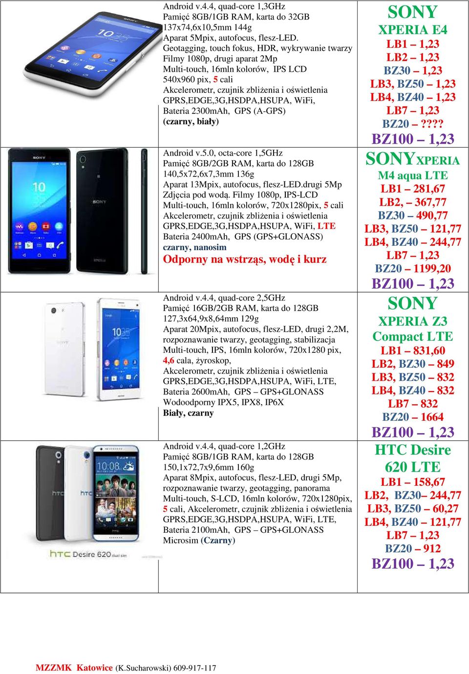 (czarny, biały) Android v.5.0, octa-core 1,5GHz Pamięć 8GB/2GB RAM, karta do 128GB 140,5x72,6x7,3mm 136g Aparat 13Mpix, autofocus, flesz-led.drugi 5Mp Zdjęcia pod wodą.