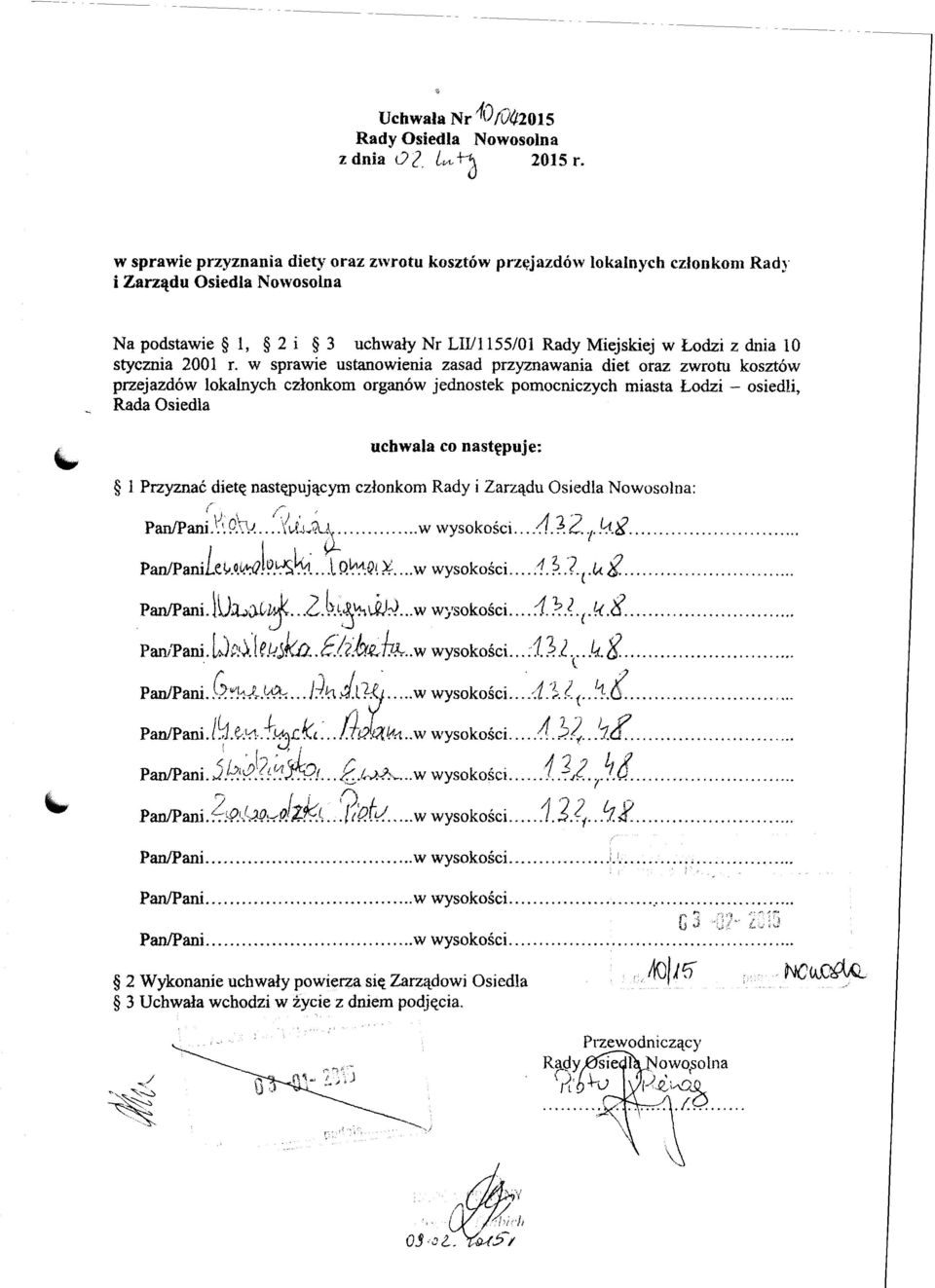 Miejskiej w todzi z dnia 10 stycmia 2001 r.