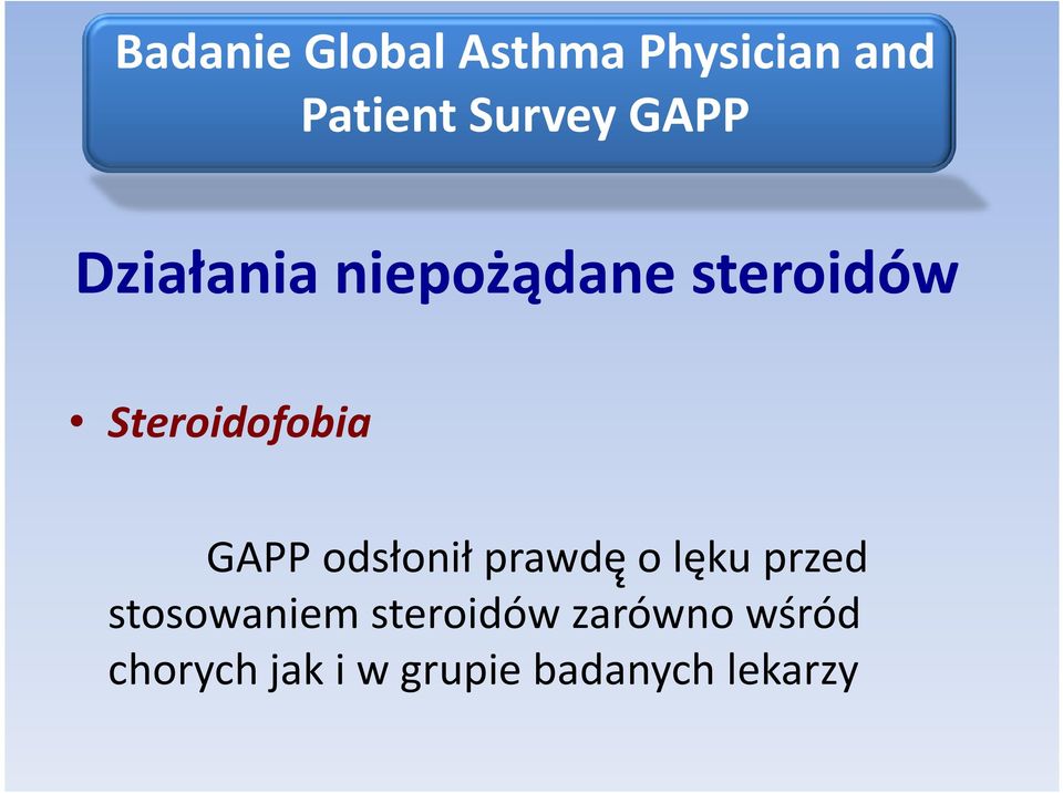 GAPP odsłonił prawdę o lęku przed stosowaniem