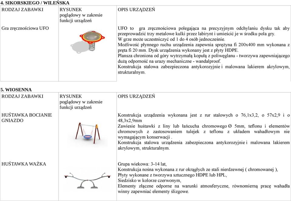 Dysk urządzenia wykonany jest z płyty HDPE. Plansza chroniona od góry wytrzymałą kopułą z poliwęglanu - tworzywa zapewniającego dużą odporność na urazy mechaniczne - wandalproof.