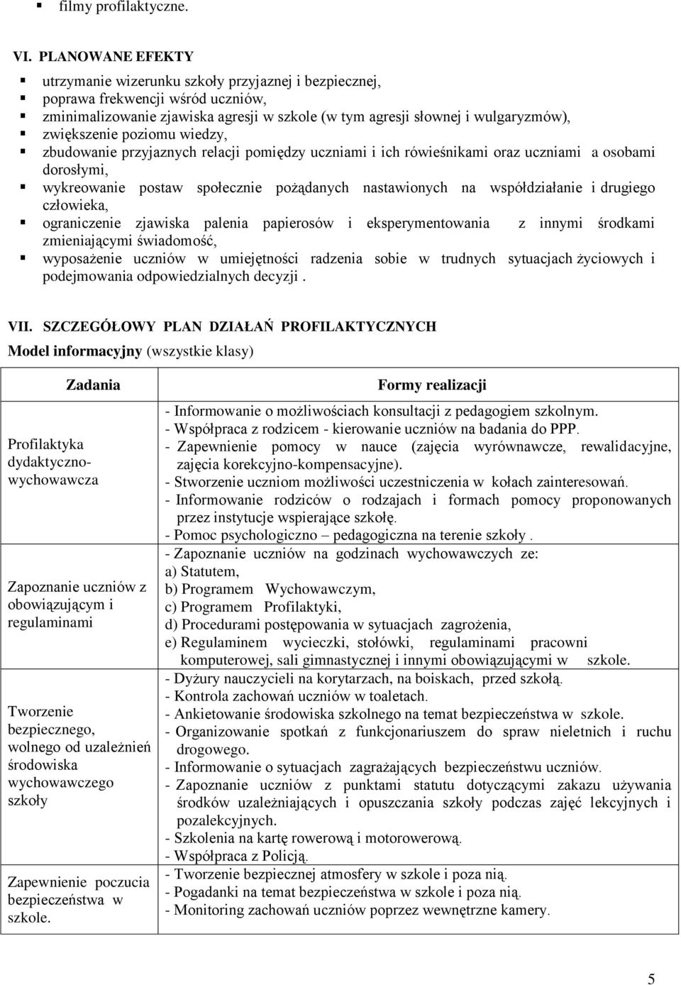 poziomu wiedzy, zbudowanie przyjaznych relacji pomiędzy uczniami i ich rówieśnikami oraz uczniami a osobami dorosłymi, wykreowanie postaw społecznie pożądanych nastawionych na współdziałanie i