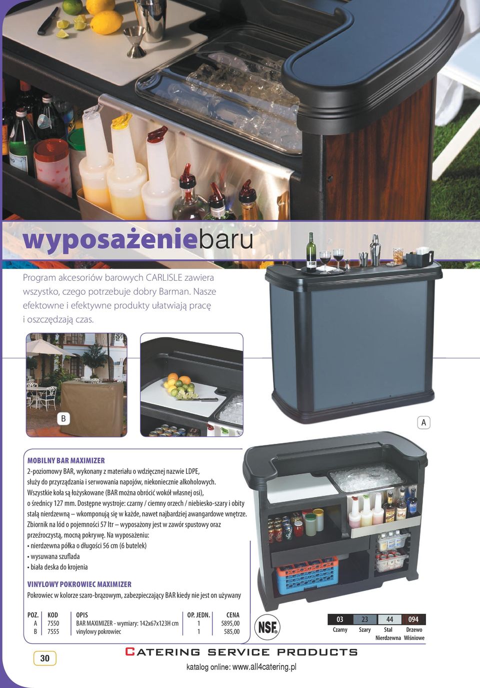 Wszystkie koła są łożyskowane (R można obrócić wokół własnej osi), o średnicy 127 mm.