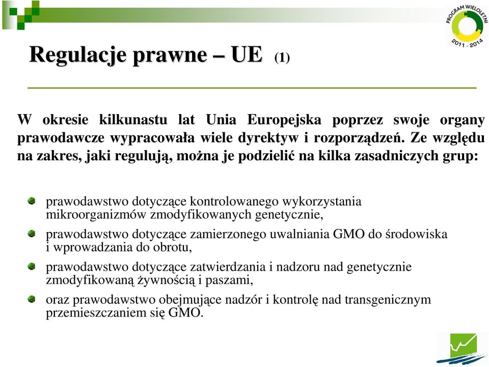 mikroorganizmów zmodyfikowanych genetycznie, prawodawstwo dotyczące zamierzonego uwalniania GMO do środowiska i wprowadzania do obrotu, prawodawstwo