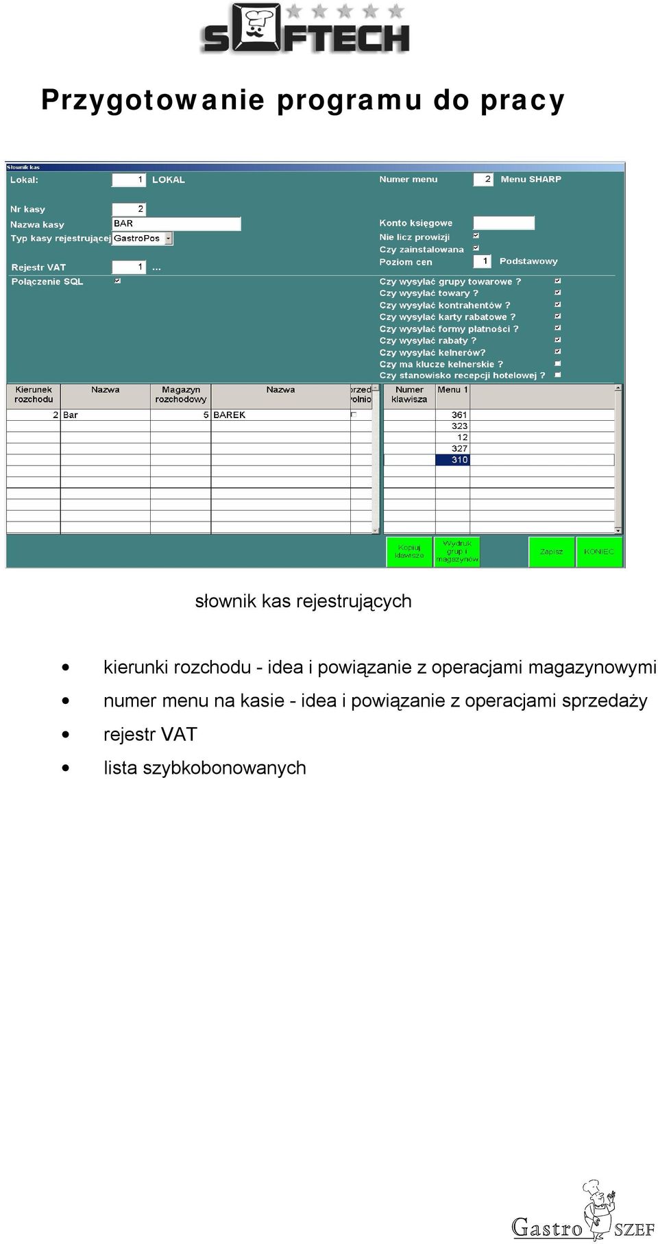 operacjami magazynowymi numer menu na kasie - idea i