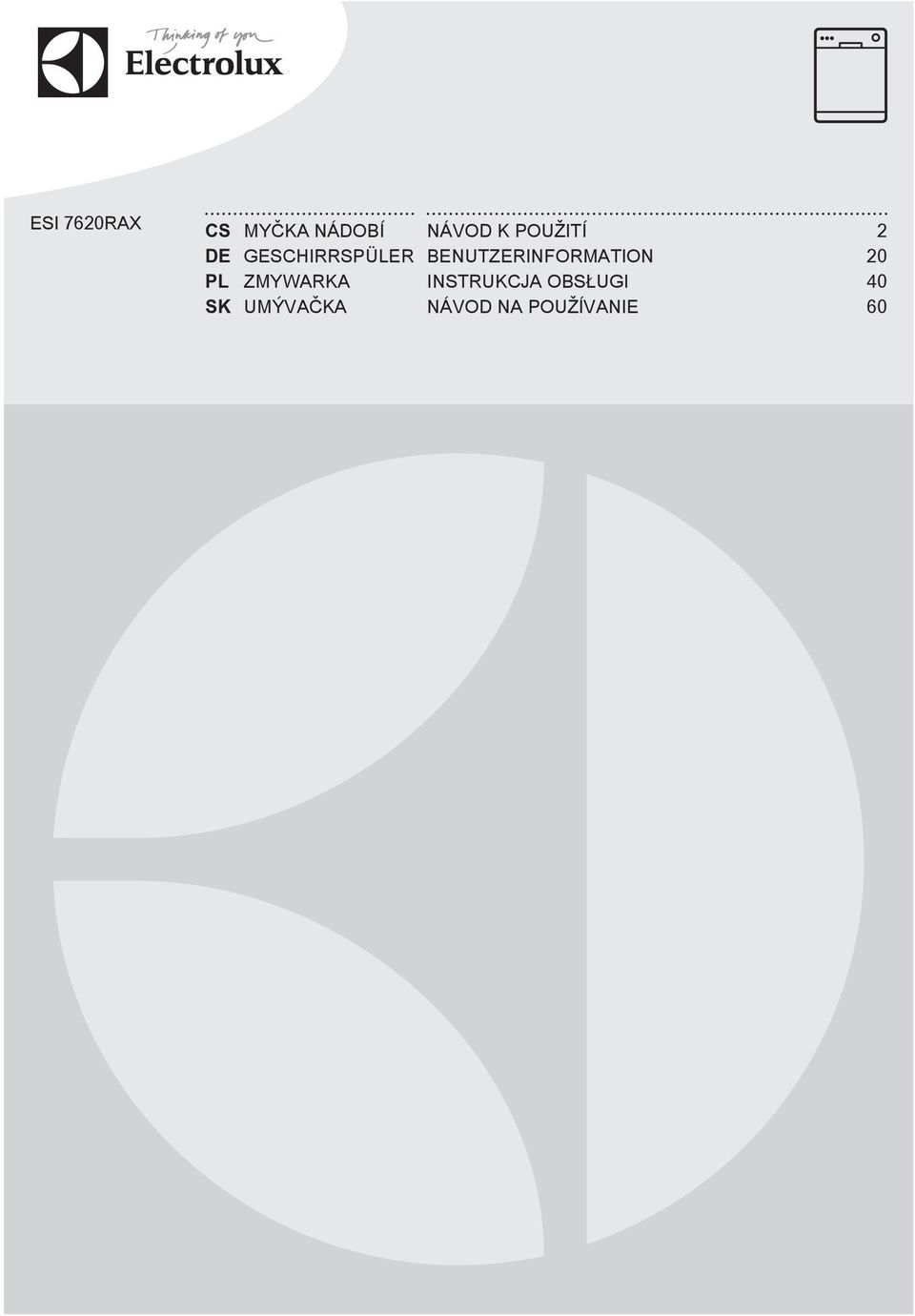 BENUTZERINFORMATION 20 PL ZMYWARKA