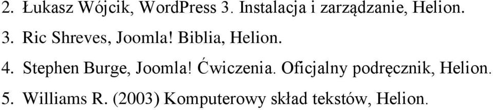 Biblia, Helion. 4. Stephen Burge, Joomla! Ćwiczenia.