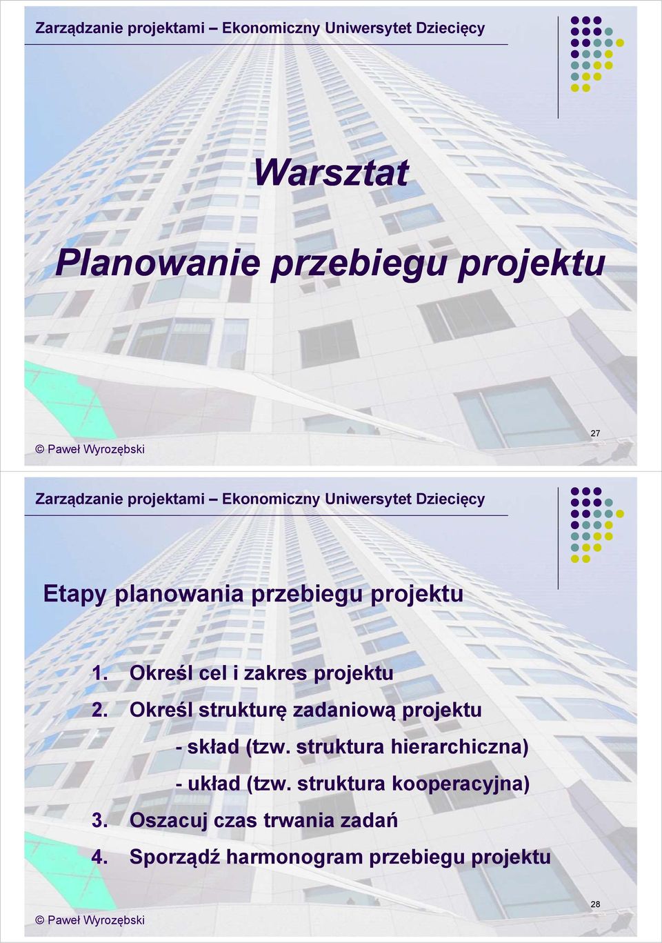 Określ strukturę zadaniową projektu - skład (tzw.