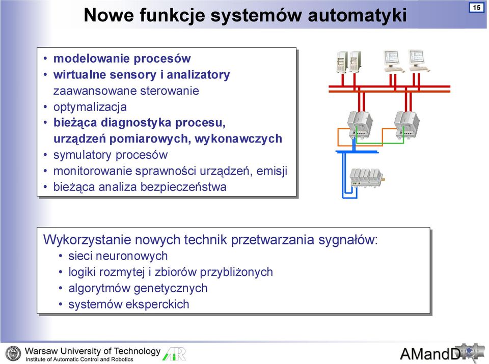 monitorowanie sprawności urządzeń, emisji bieżąca analiza bezpieczeństwa Wykorzystanie nowych technik