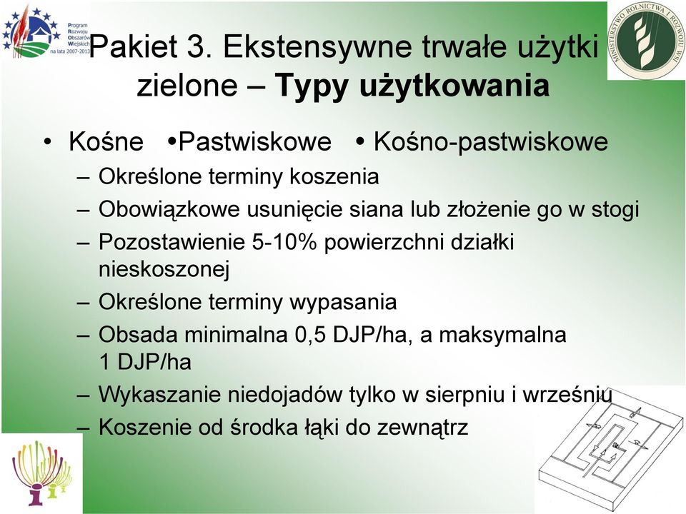 terminy koszenia Obowiązkowe usunięcie siana lub złożenie go w stogi Pozostawienie 5-10%