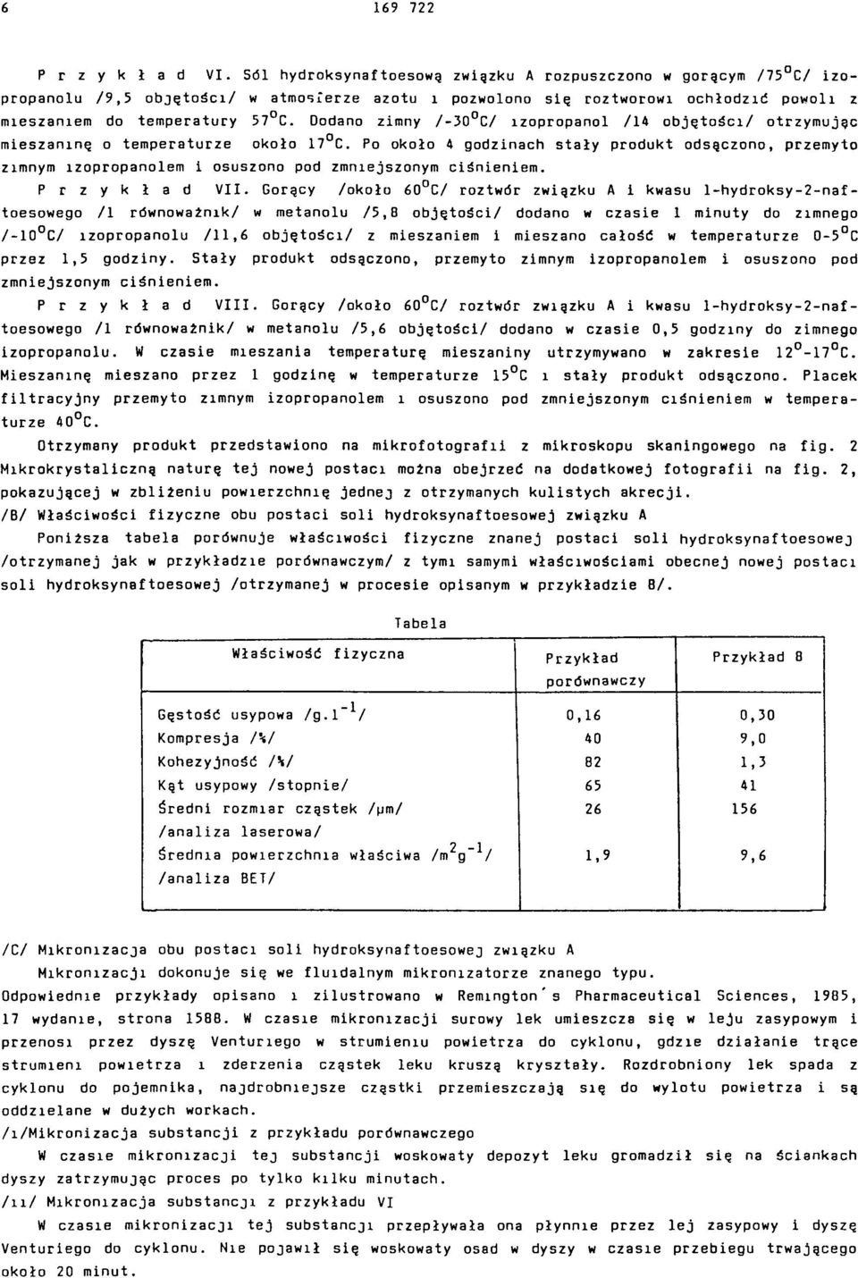 Dodano zimny /-30 C/ izopropanol /14 objętości/ otrzymując mieszaninę o temperaturze około 17 C.