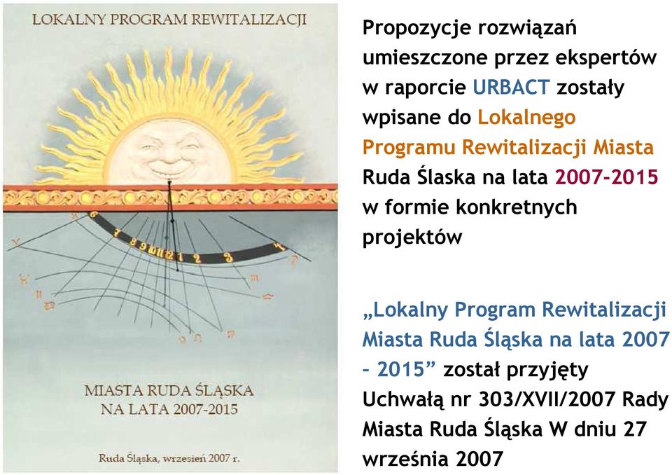 konkretnych projektów Lokalny Program Rewitalizacji Miasta Ruda Śląska na lata 2007