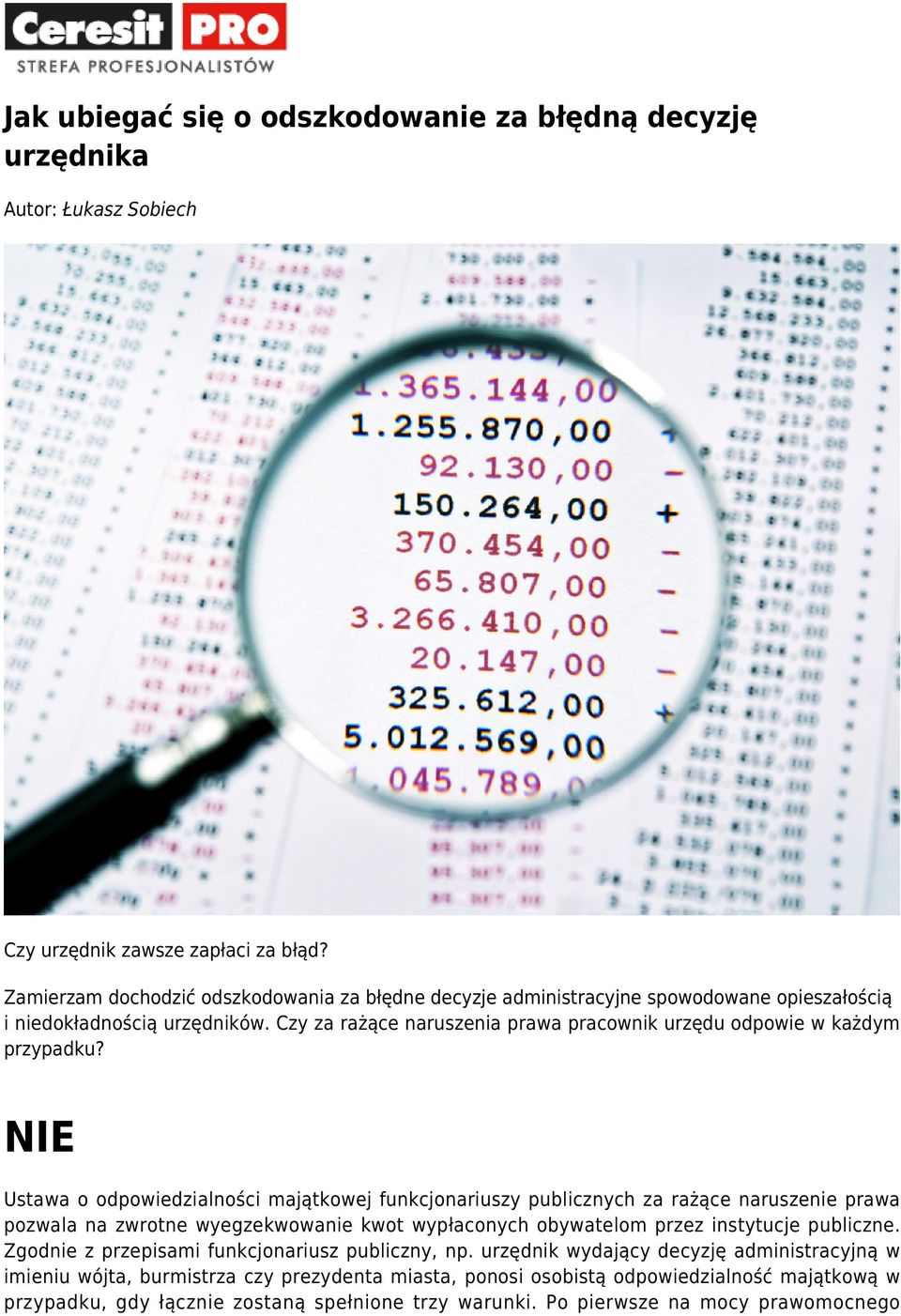 Czy za rażące naruszenia prawa pracownik urzędu odpowie w każdym przypadku?