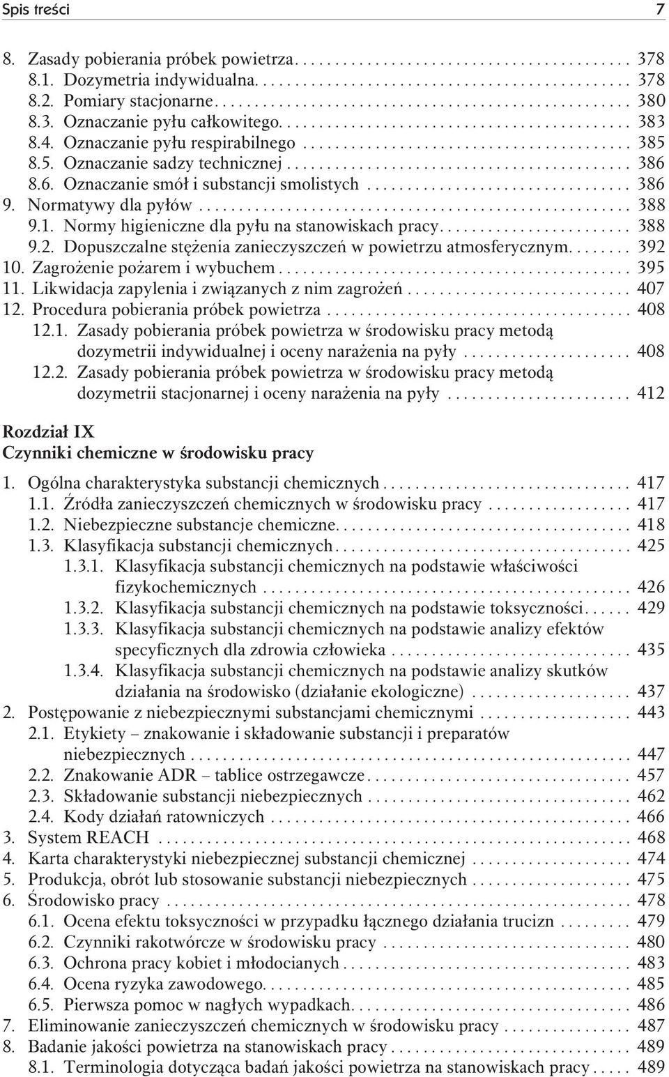 5. Oznaczanie sadzy technicznej........................................... 386 8.6. Oznaczanie smół i substancji smolistych................................. 386 9. Normatywy dla pyłów...................................................... 388 9.