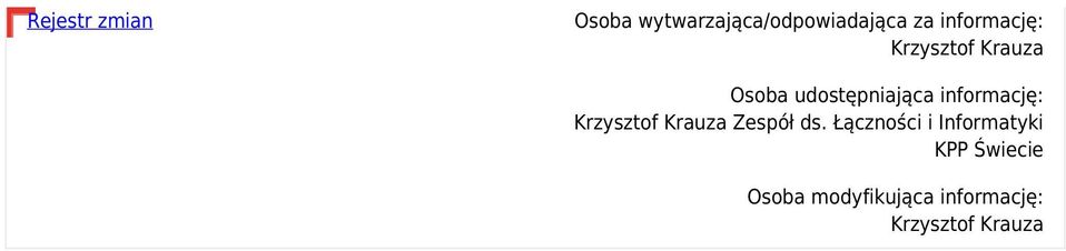 informację: Krzysztof Krauza Zespół ds.