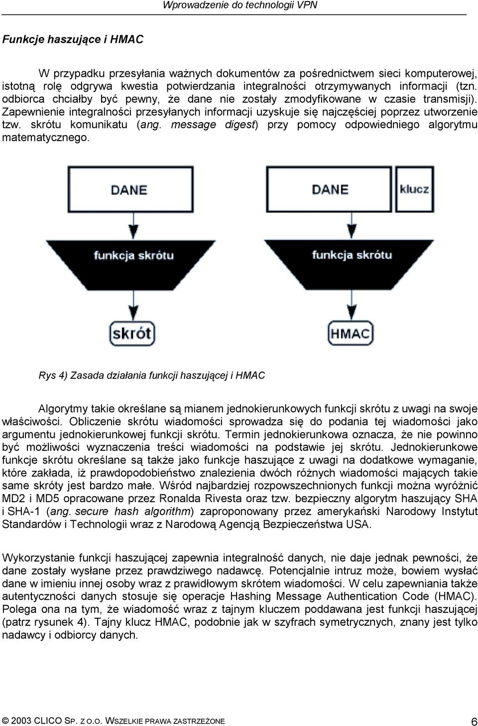 skrótu komunikatu (ang. message digest) przy pomocy odpowiedniego algorytmu matematycznego.