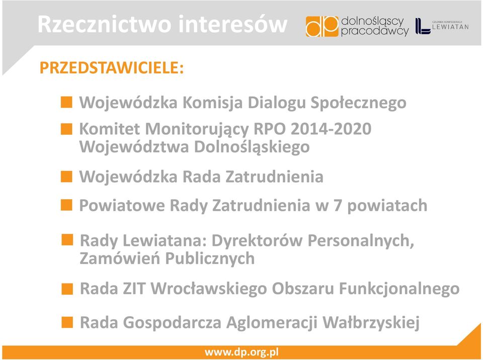 Powiatowe Rady Zatrudnienia w 7 powiatach Rady Lewiatana: Dyrektorów Personalnych,