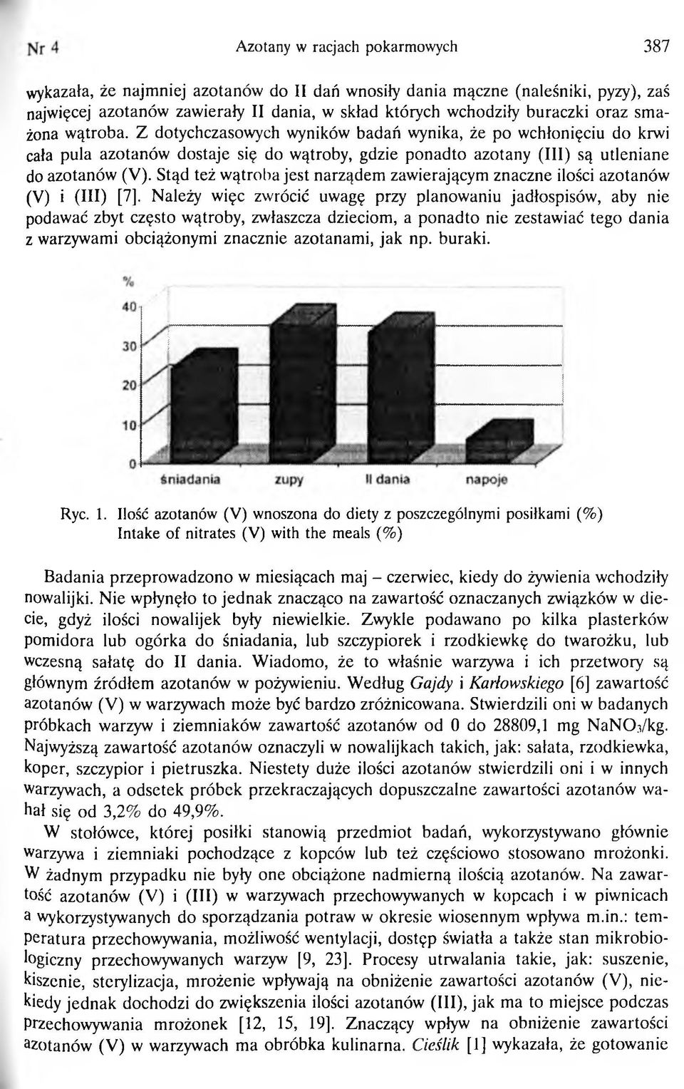 S tąd też w ątro b a jest narządem zaw ierającym znaczne ilości azotanów (V) i (III) [7].