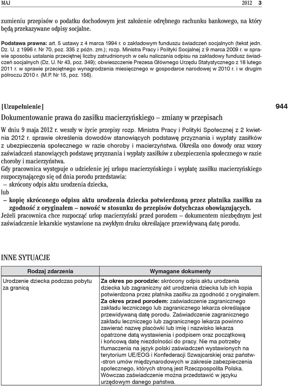 w sprawie sposobu ustalania przeciętnej liczby zatrudnionych w celu naliczania odpisu na zakładowy fundusz świadczeń socjalnych (Dz. U. Nr 43, poz.