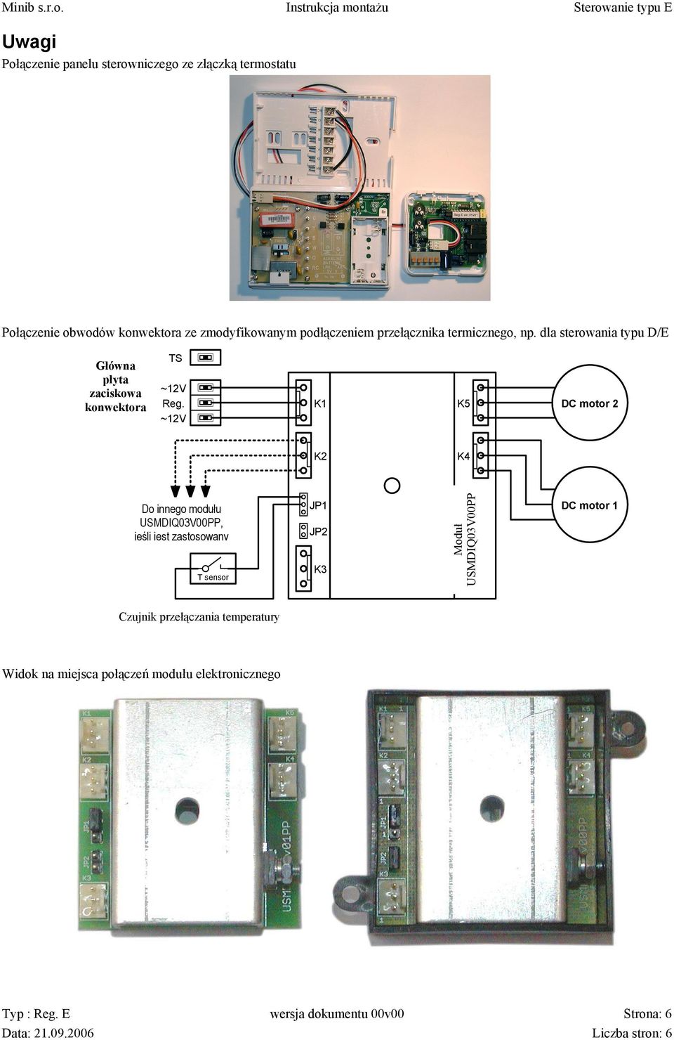 K5 DC motor 2 Do K dalšímu innego modułu modulu, jeśli jest je- zastosowany li použit.