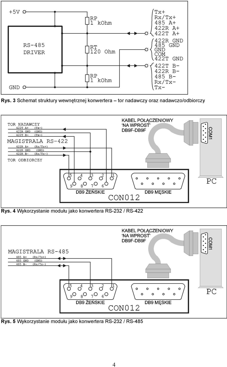 4 Wykorzystanie modułu jako konwertera RS-232 /