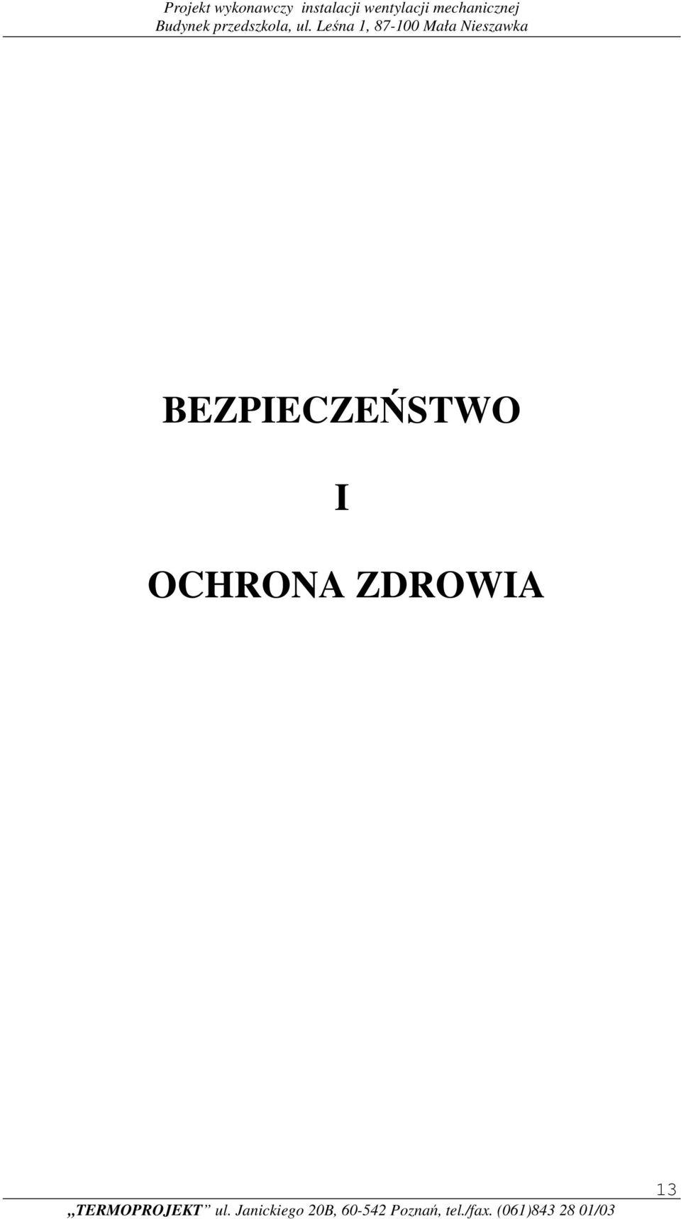 BEZPIECZEŃSTWO I