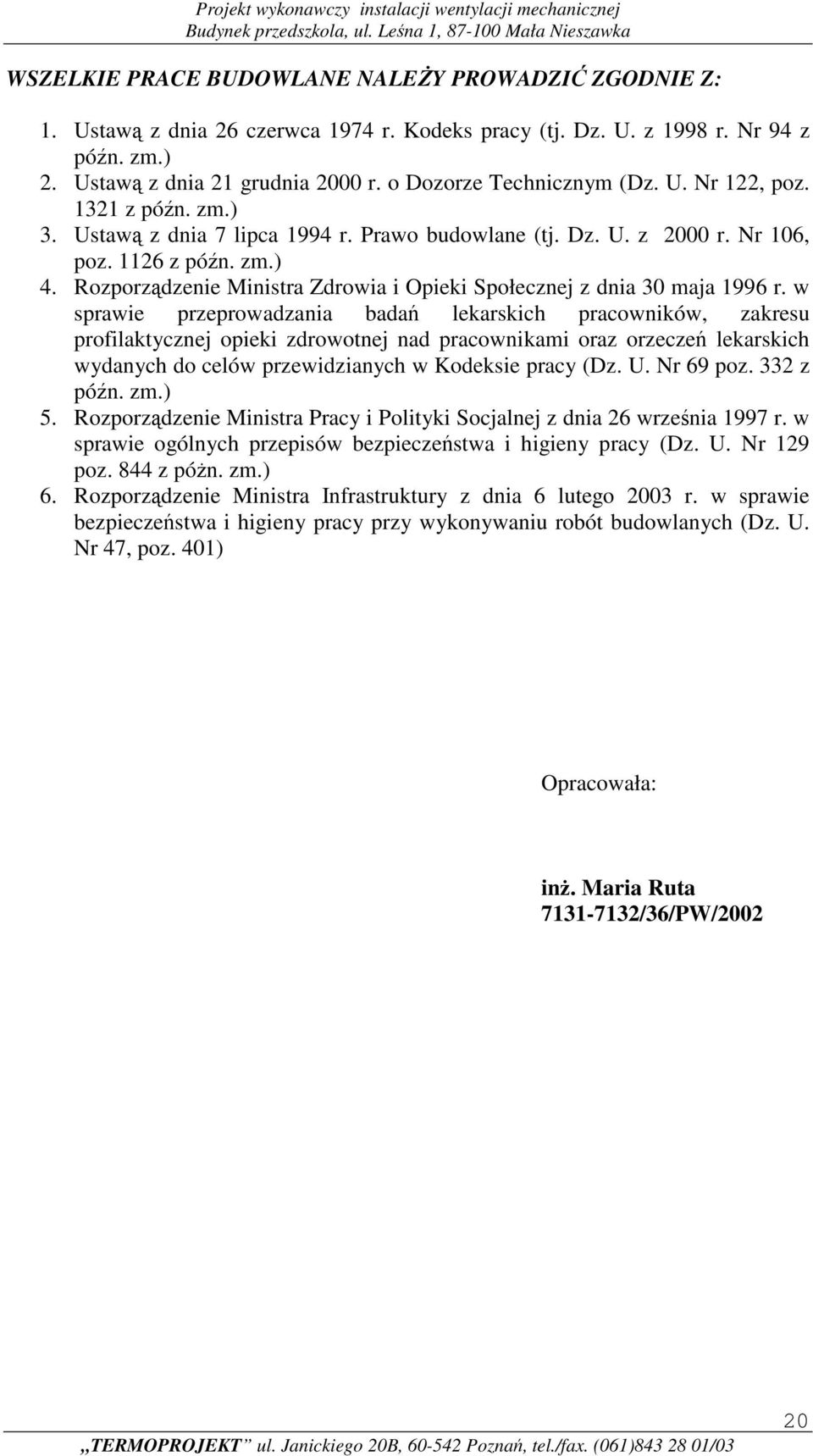 Rozporządzenie Ministra Zdrowia i Opieki Społecznej z dnia 30 maja 1996 r.